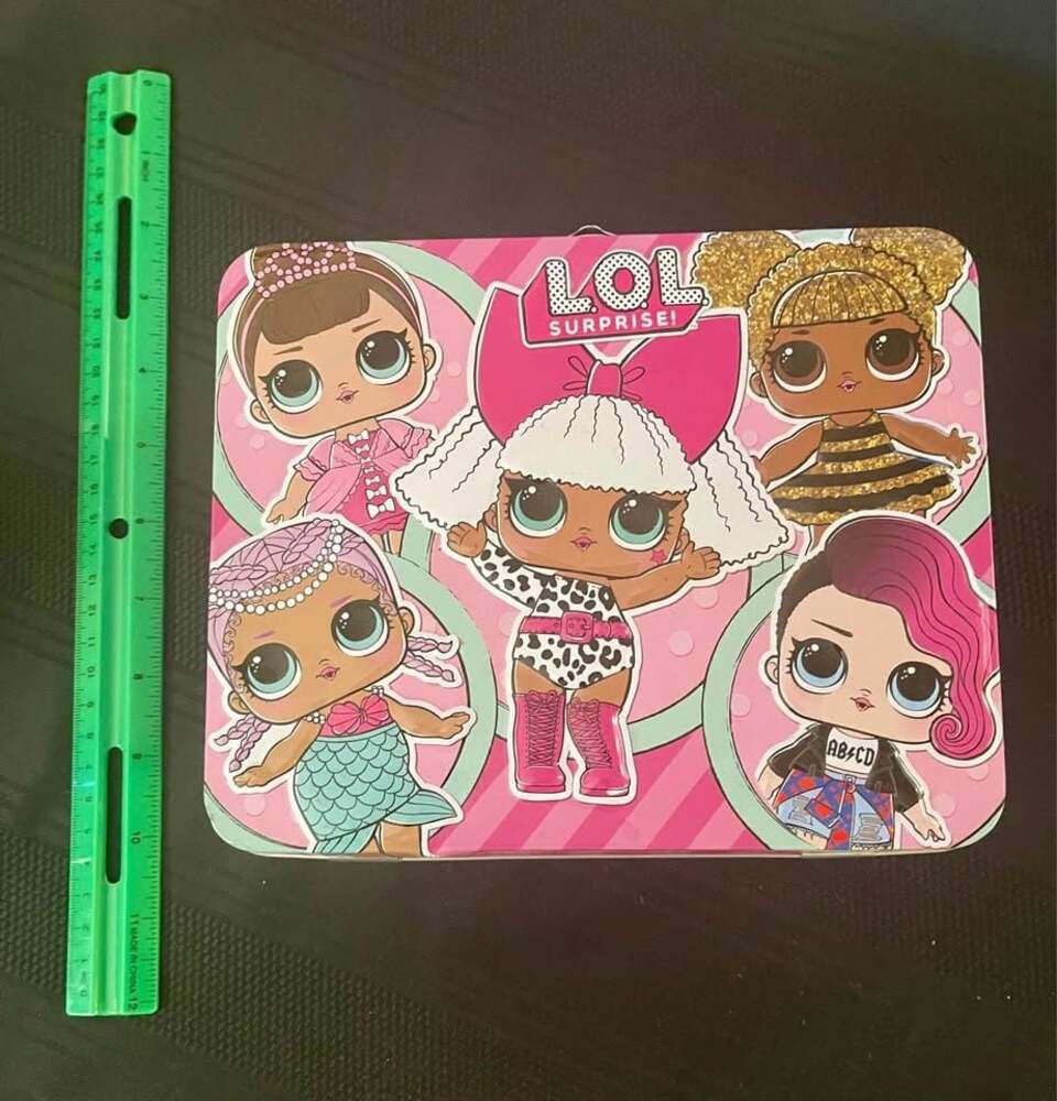 LOL Surprise Metal Lunchbox – Pink Tin Case with Characters